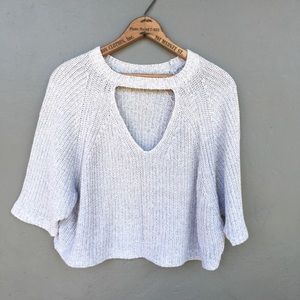 Cozy knit v-neck crop top